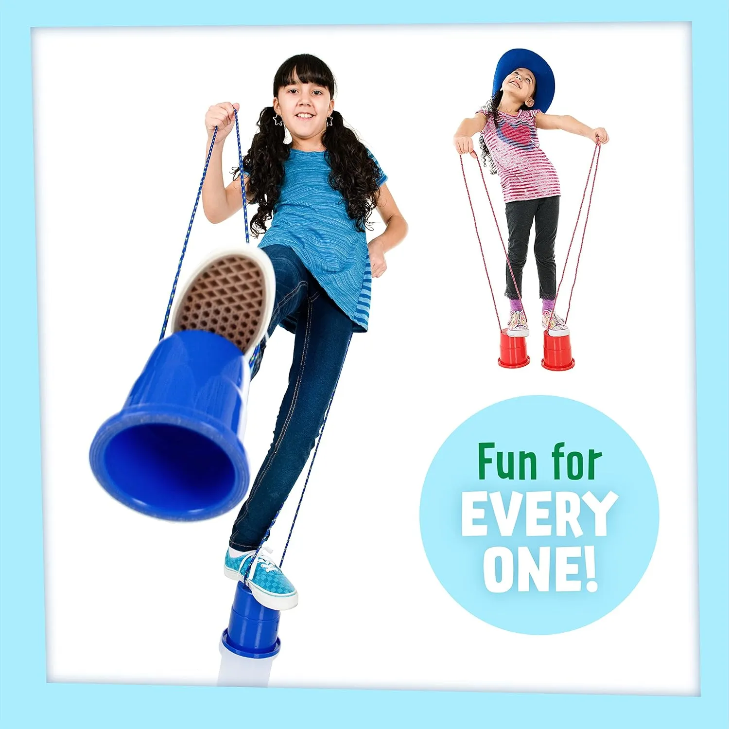 Just Jump It EZ Can Steppers Kids Stilts, Balance Stepping Stones for Kids, Walking Platform Stilt Sensory Stomper Toy for Children