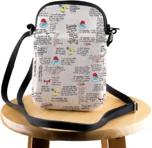 JYTAPP Cartoon Quotes Inspired Crossbody Bag Cartoon Musical Gift Crossbody Purse Bag for Cartoon Fans