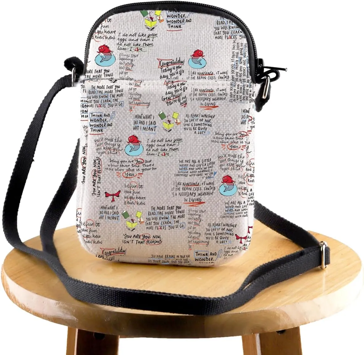 JYTAPP Cartoon Quotes Inspired Crossbody Bag Cartoon Musical Gift Crossbody Purse Bag for Cartoon Fans