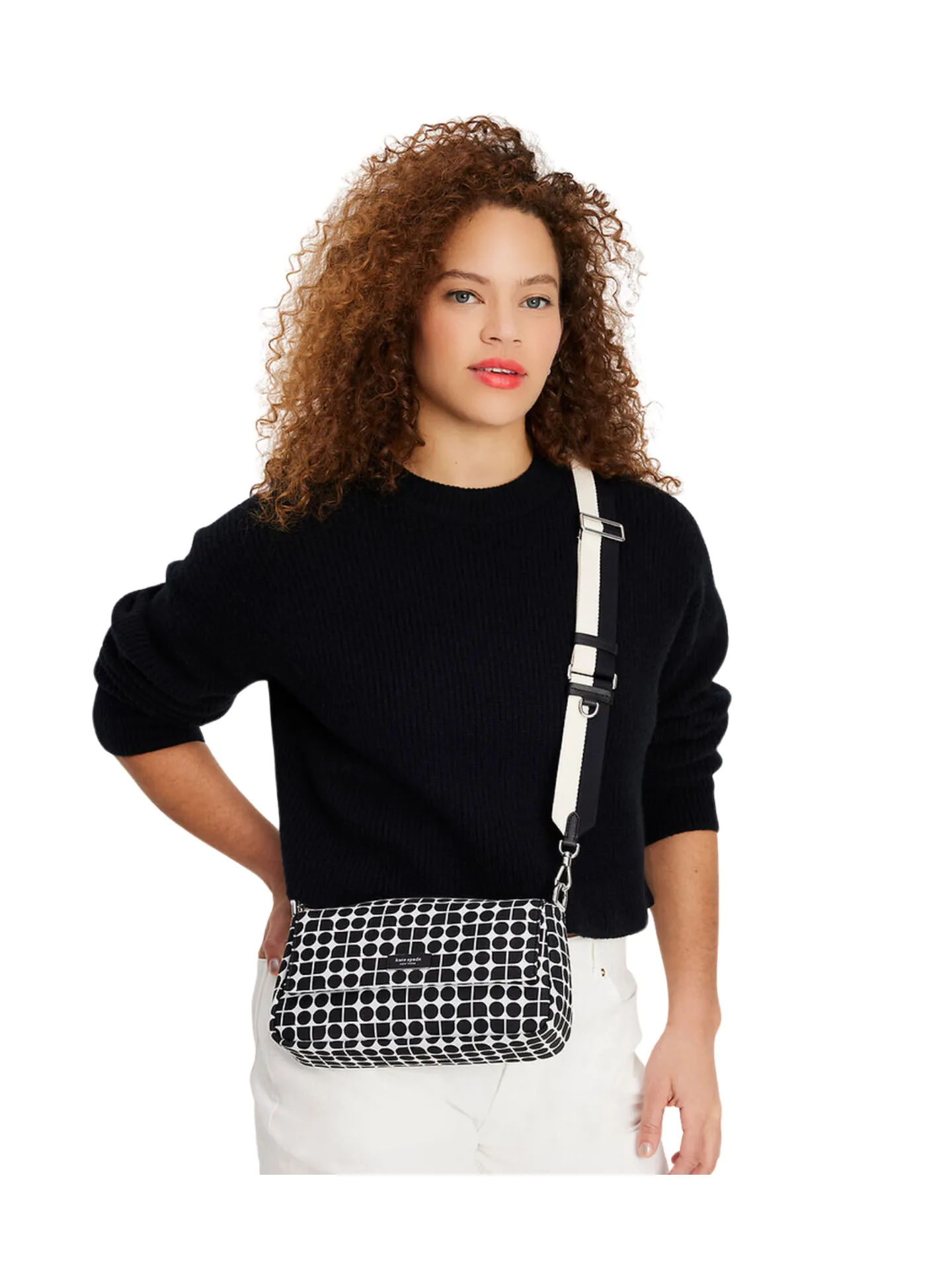 Kate Spade Noel Jacquard Convertible Crossbody Black Multi