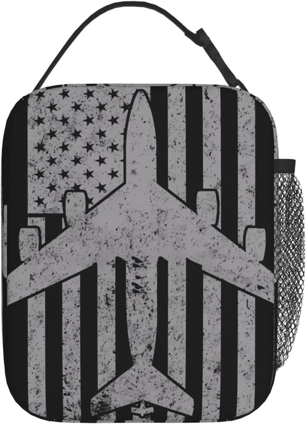 KC-135 Stratotanker Military Tanker Aircraft Vintage Flag Lunch Bag Insulated Lunch Box Reusable Tote Bags For Work Picnic Office Travel