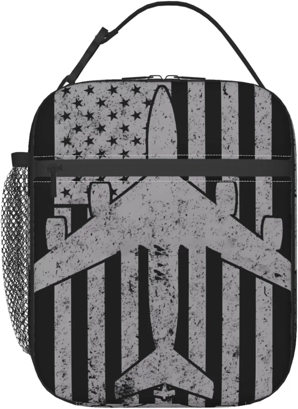 KC-135 Stratotanker Military Tanker Aircraft Vintage Flag Lunch Bag Insulated Lunch Box Reusable Tote Bags For Work Picnic Office Travel