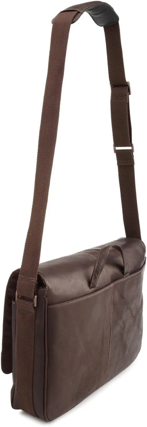Kenneth Cole REACTION Risky Business Messenger Full-Grain Colombian Leather Crossbody Laptop Case & Tablet Day Bag