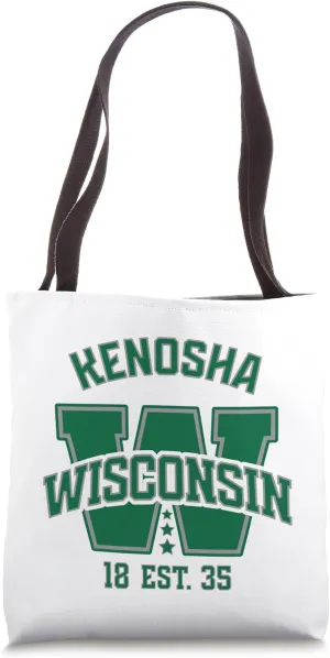 Kenosha Wisconsin Vintage Collegiate Varsity Style Est. 1835 Tote Bag