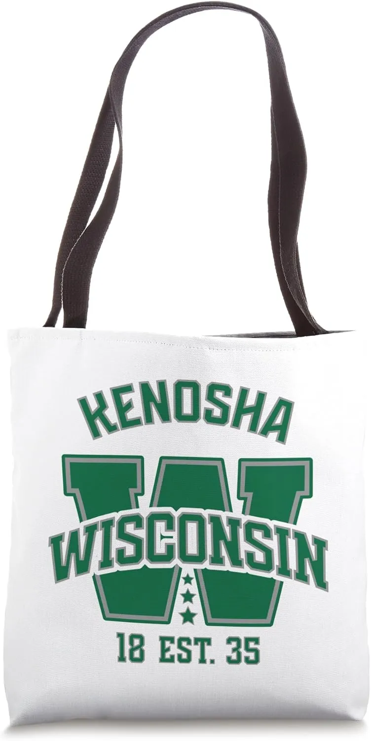Kenosha Wisconsin Vintage Collegiate Varsity Style Est. 1835 Tote Bag
