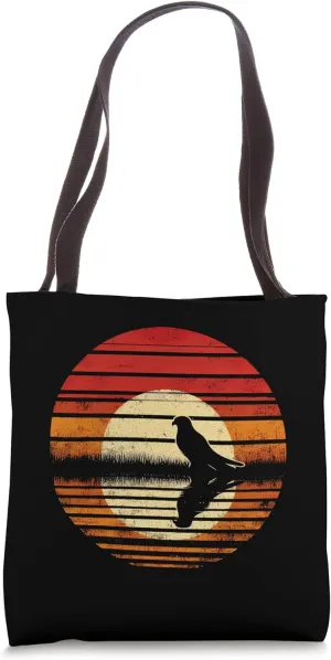 Kestrel Bird Sunset Retro Style Safari Vintage 70s Tote Bag