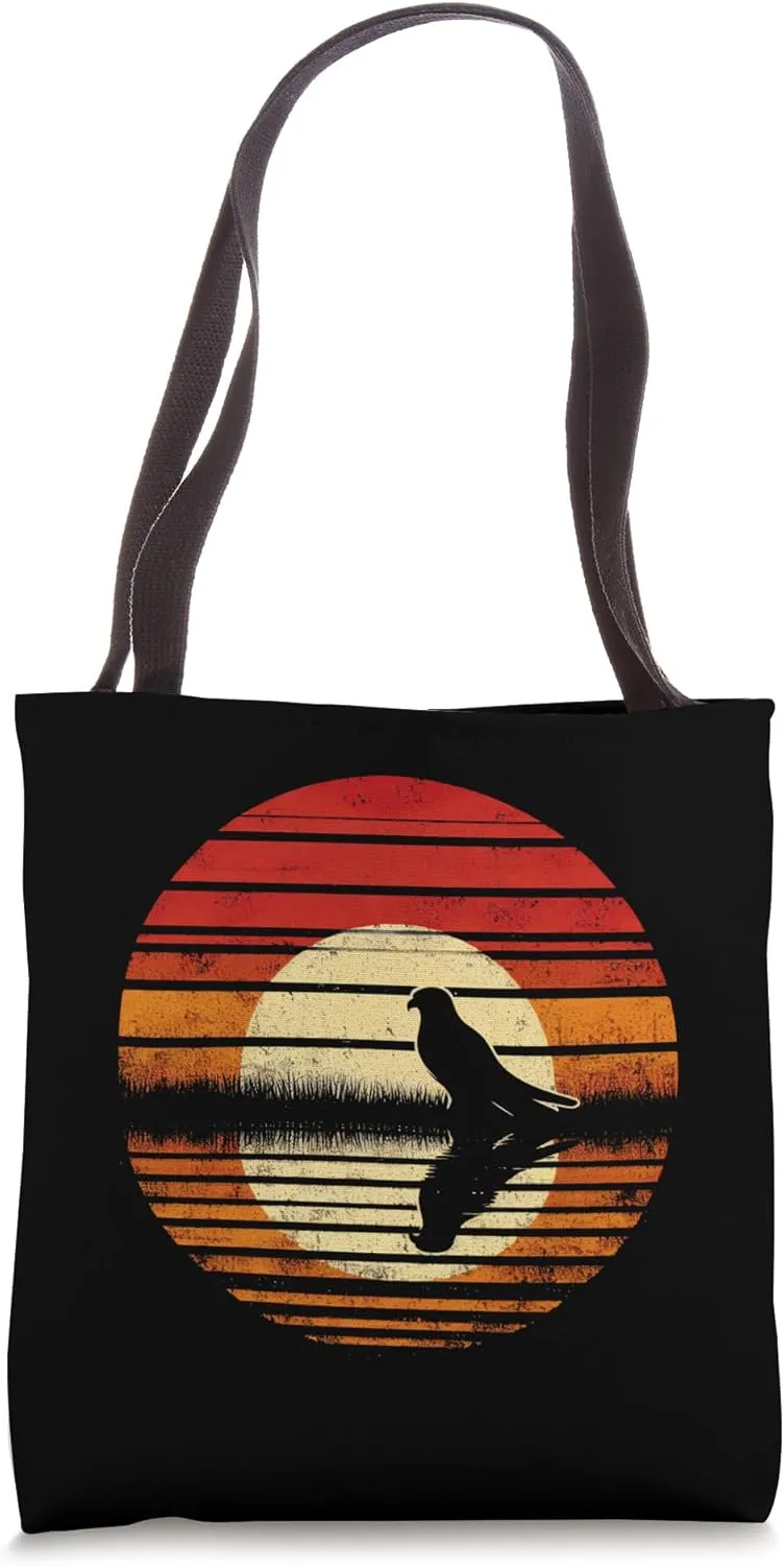 Kestrel Bird Sunset Retro Style Safari Vintage 70s Tote Bag