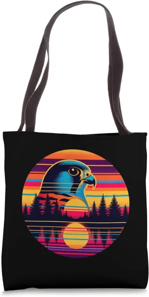 Kestrel Bird Sunset Retro Style Safari Vintage 70s Tote Bag
