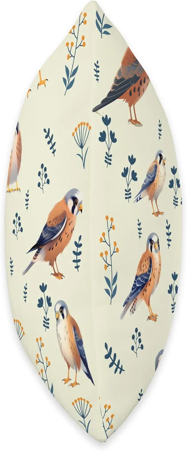 Kestrel Pattern in Beige Amazing Nature Lover Art Men Women Throw Pillow, 18x18, Multicolor