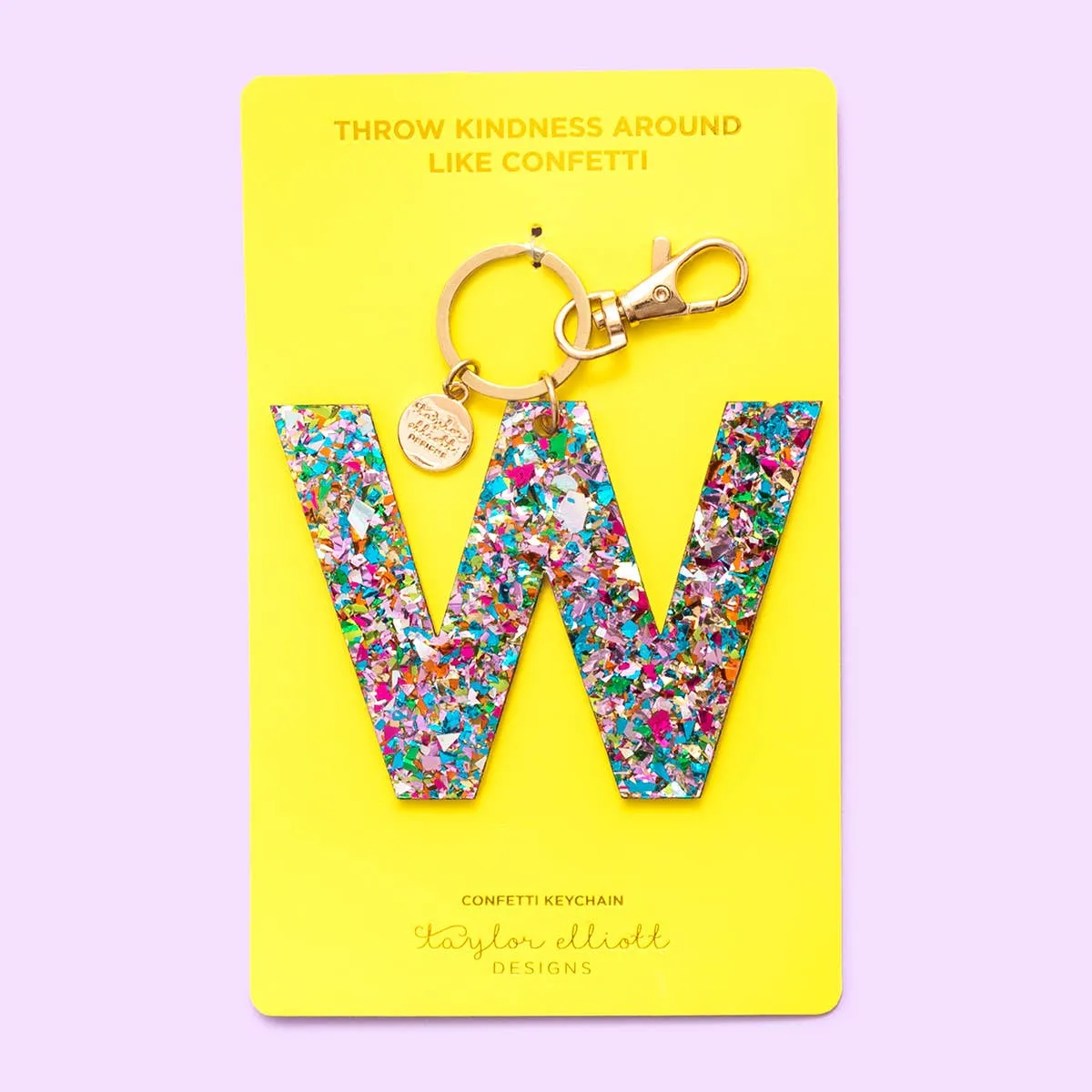 Keychains - Letters A-Z - Colorful Confetti - Each: H