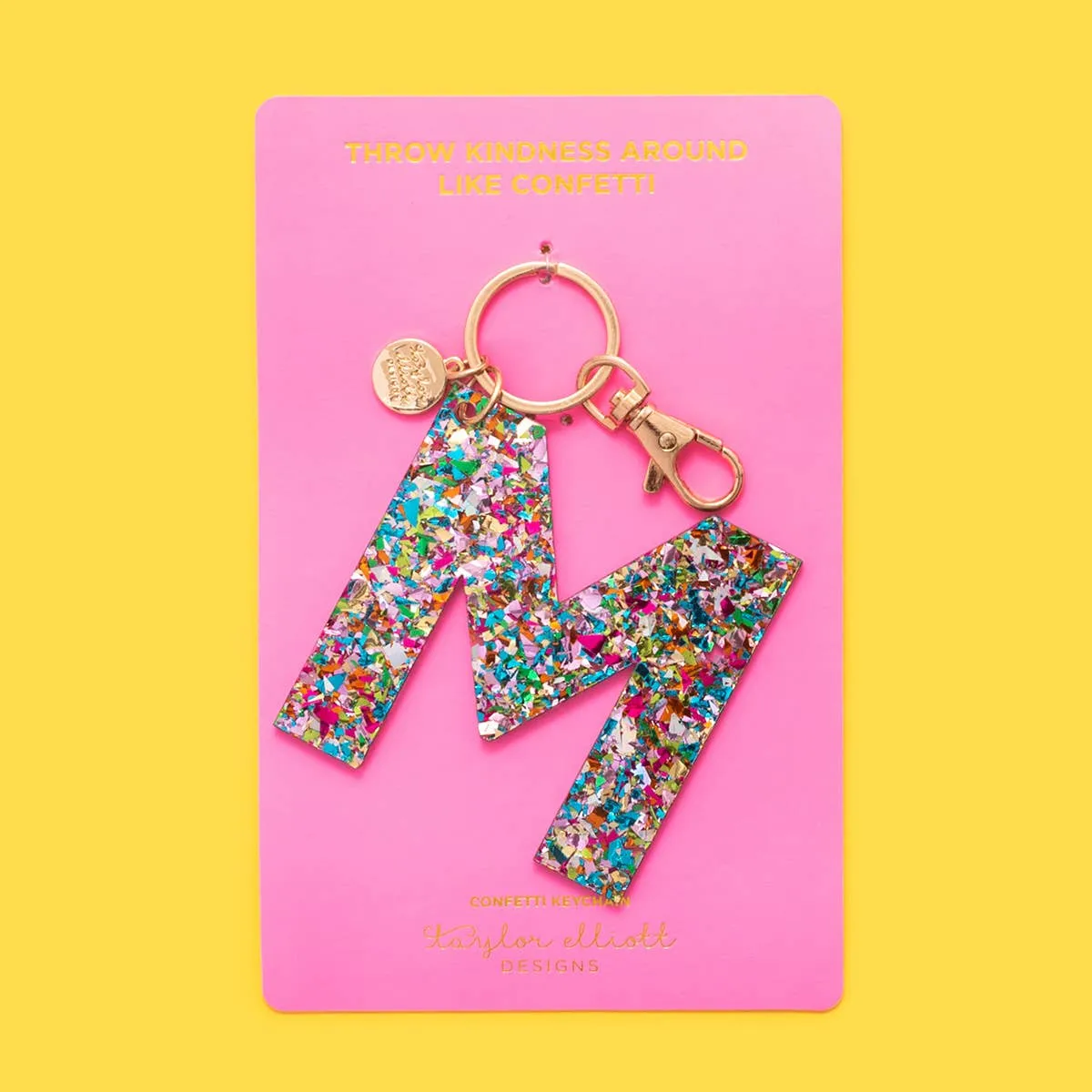 Keychains - Letters A-Z - Colorful Confetti - Each: H
