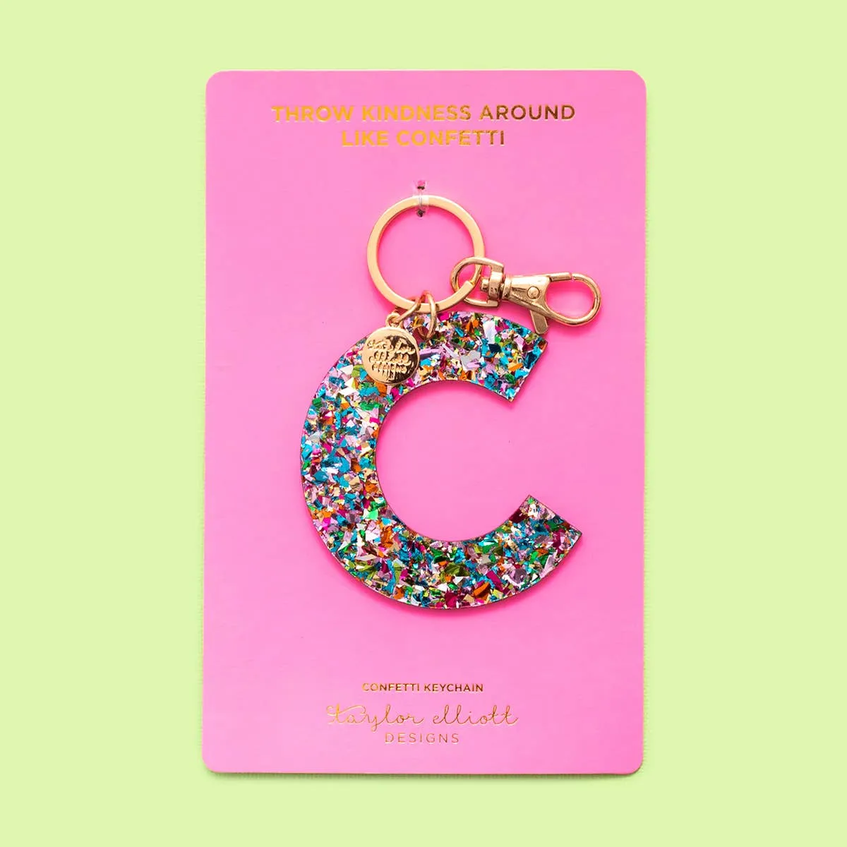 Keychains - Letters A-Z - Colorful Confetti - Each: H