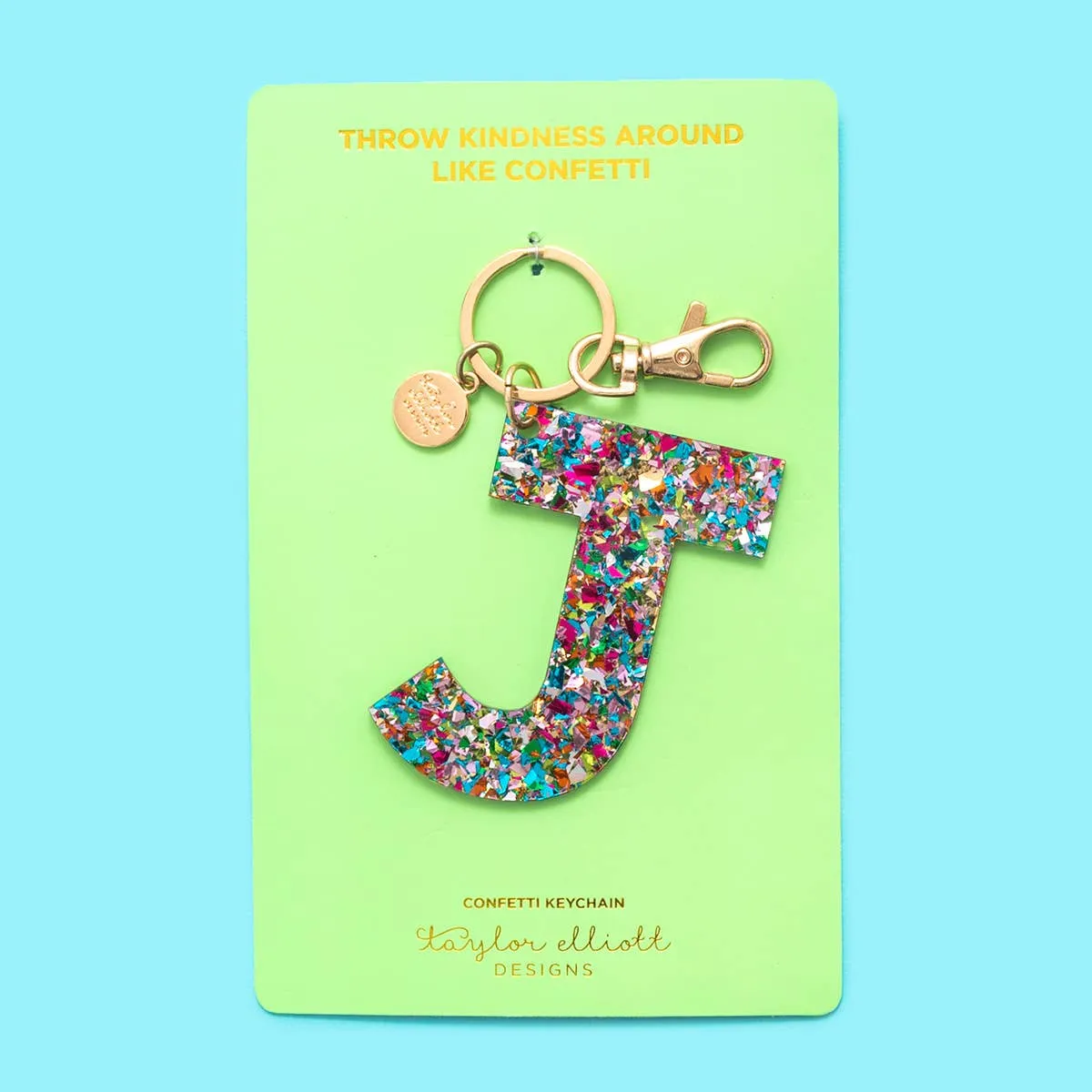 Keychains - Letters A-Z - Colorful Confetti - Each: H