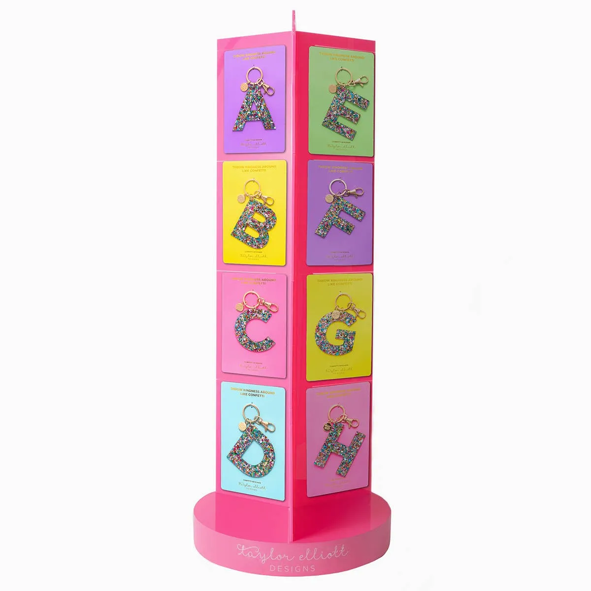 Keychains - Letters A-Z - Colorful Confetti - Each: H