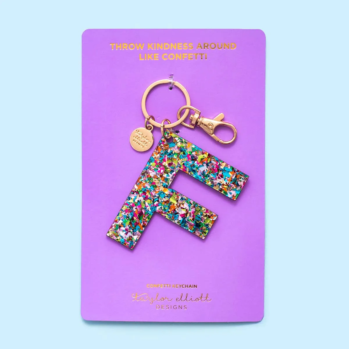 Keychains - Letters A-Z - Colorful Confetti - Each: H