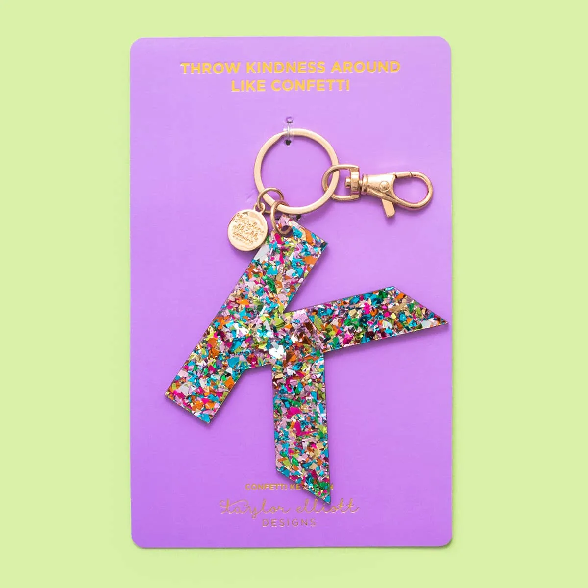Keychains - Letters A-Z - Colorful Confetti - Each: H