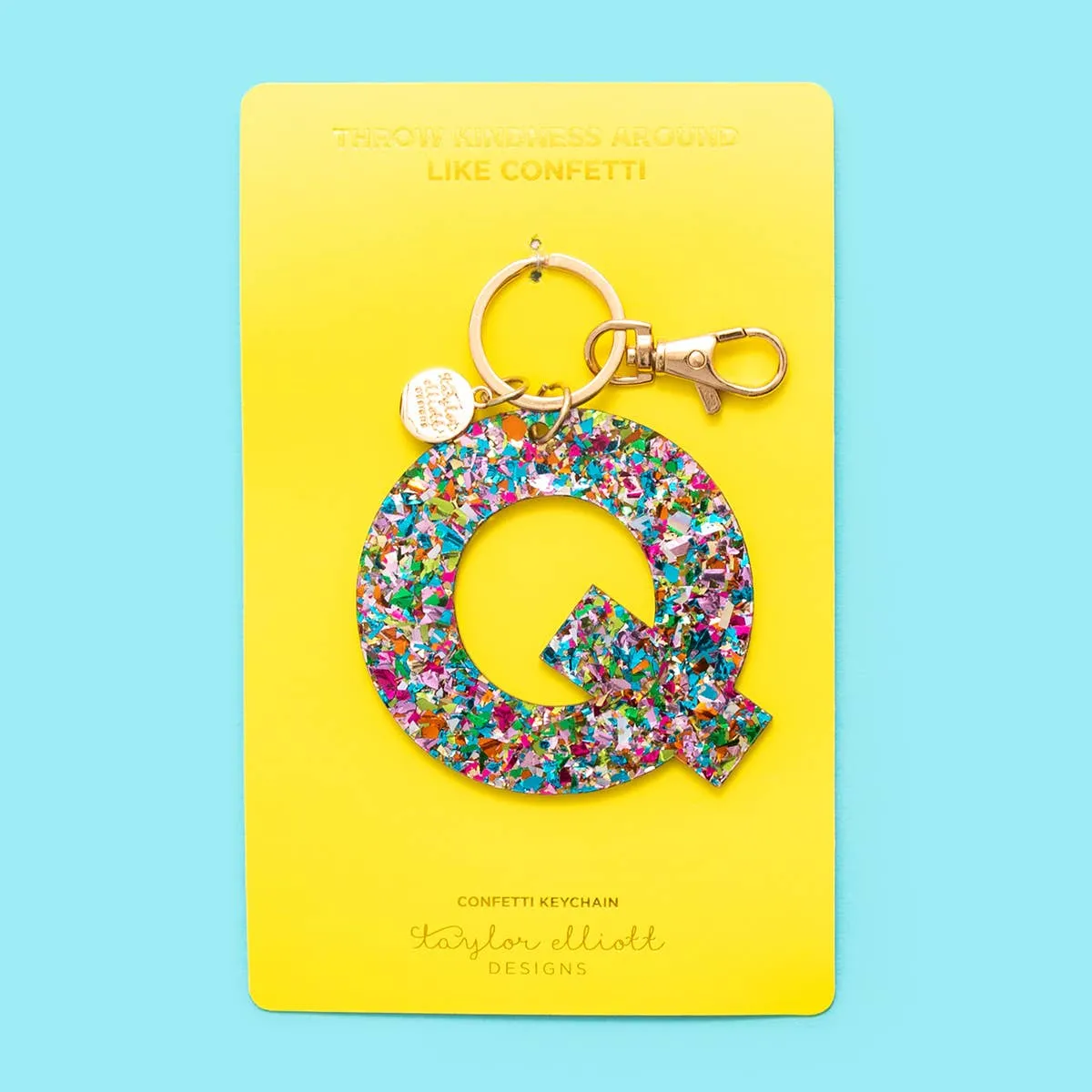 Keychains - Letters A-Z - Colorful Confetti - Each: H
