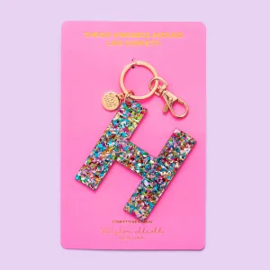 Keychains - Letters A-Z - Colorful Confetti - Each: H