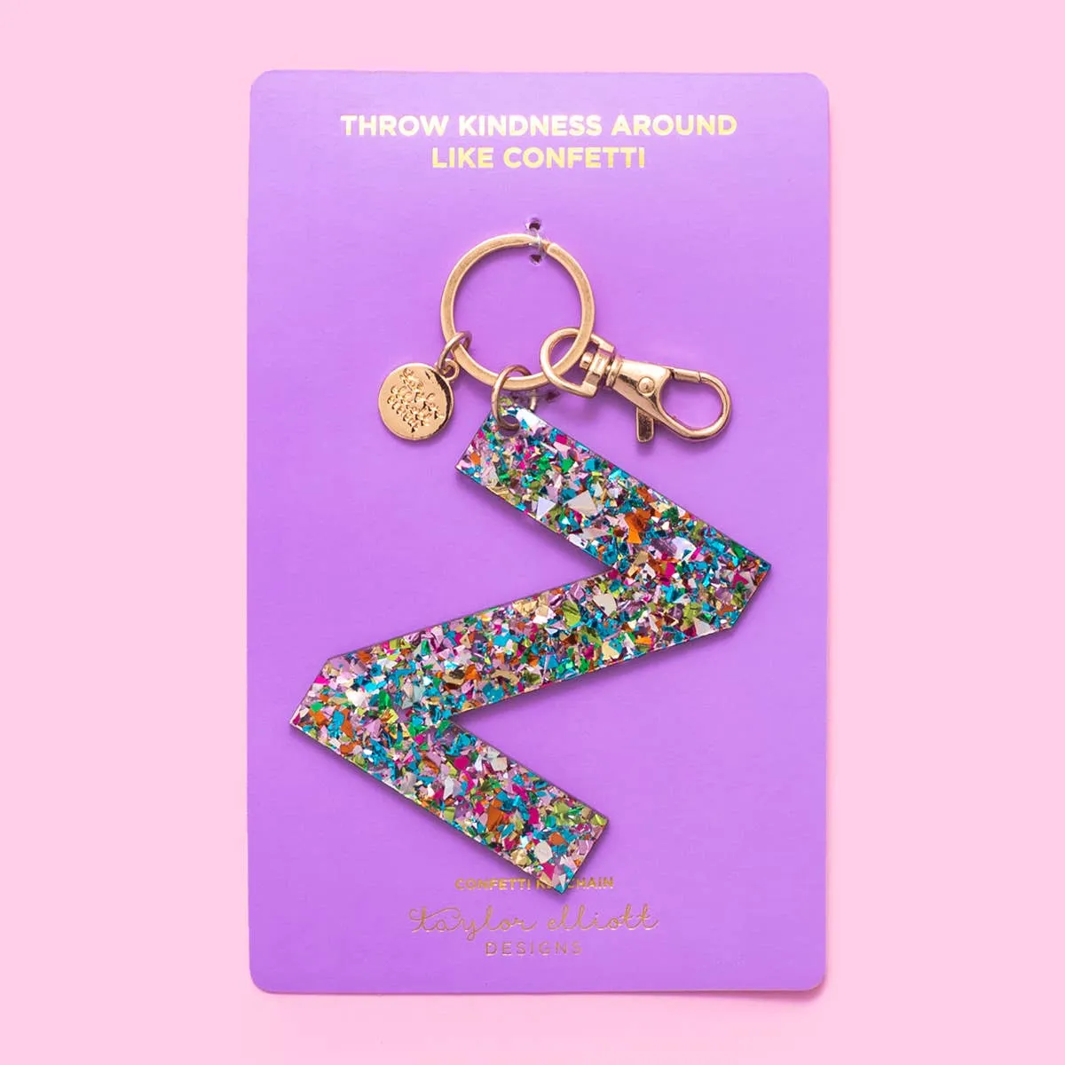 Keychains - Letters A-Z - Colorful Confetti - Each: H