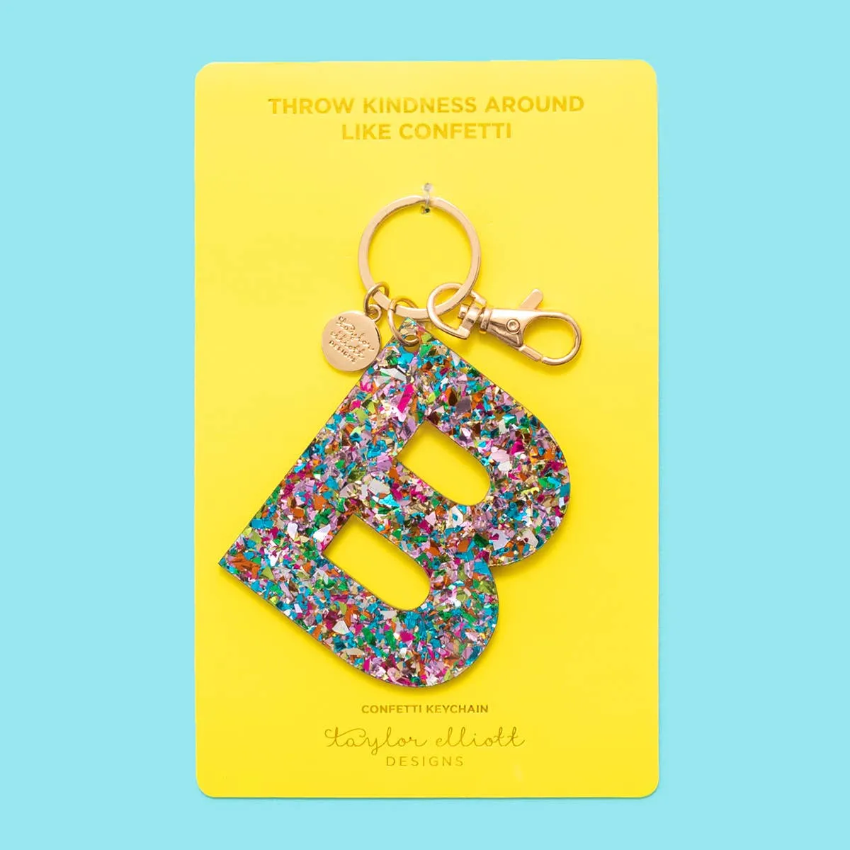 Keychains - Letters A-Z - Colorful Confetti - Each: H