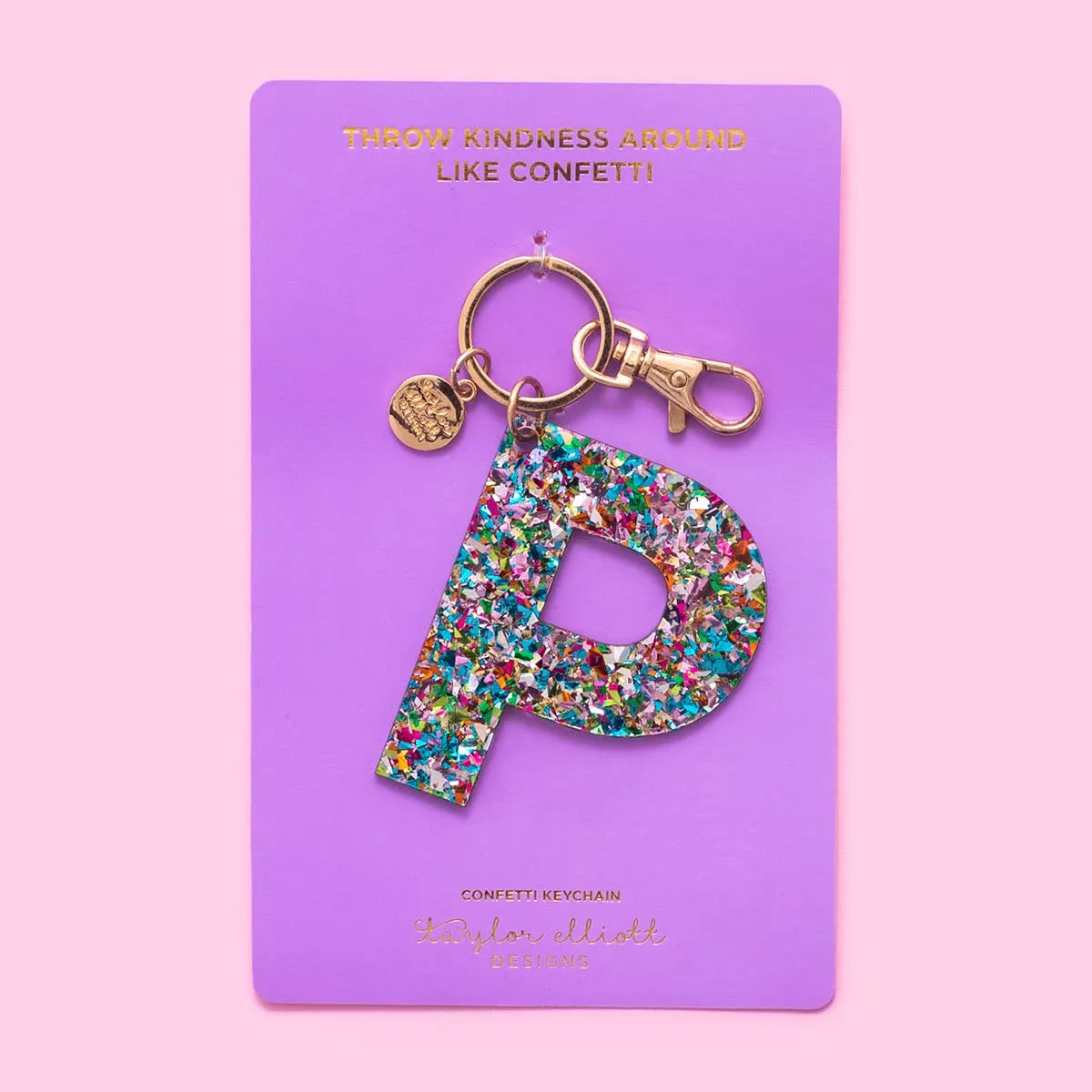Keychains - Letters A-Z - Colorful Confetti - Each: H