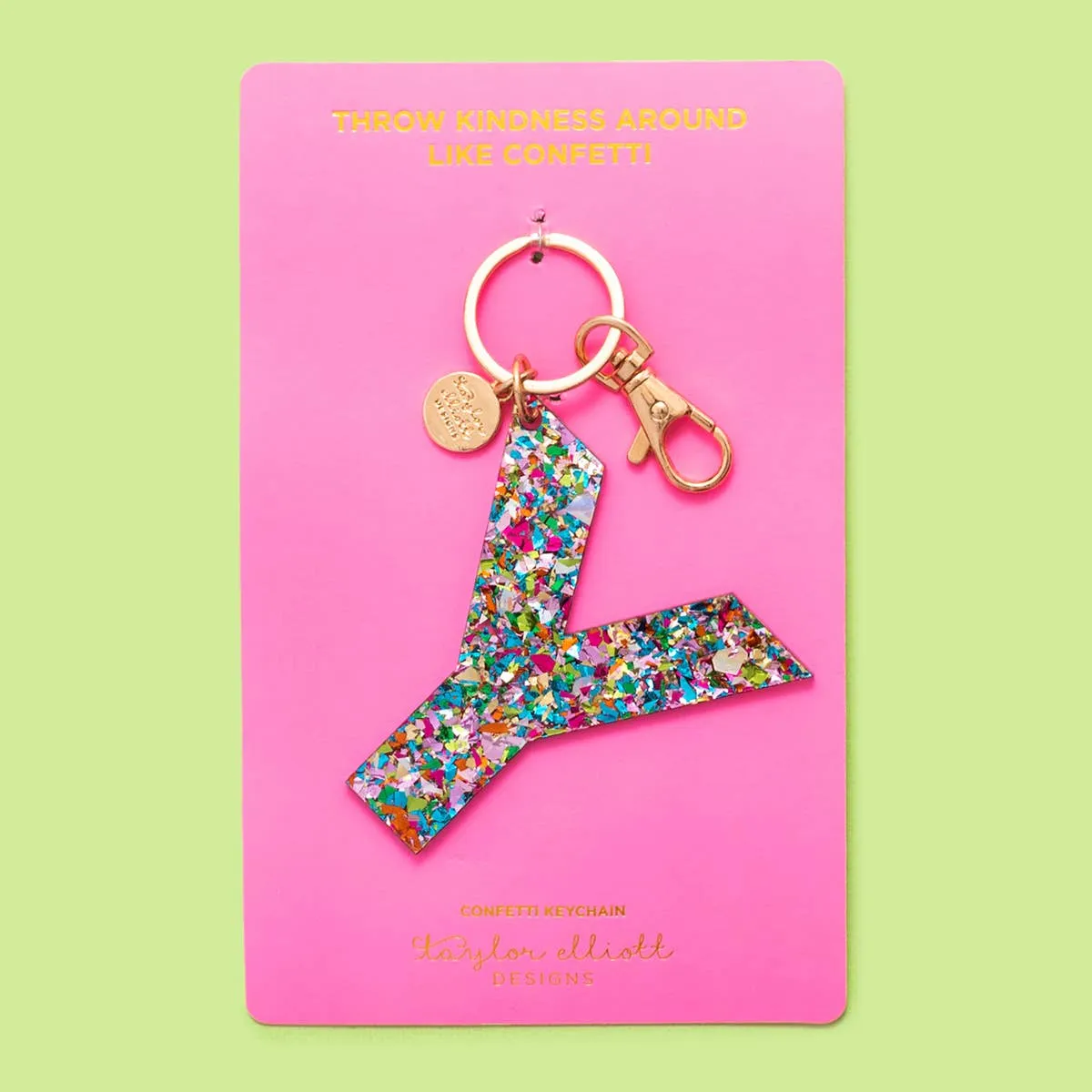 Keychains - Letters A-Z - Colorful Confetti - Each: H