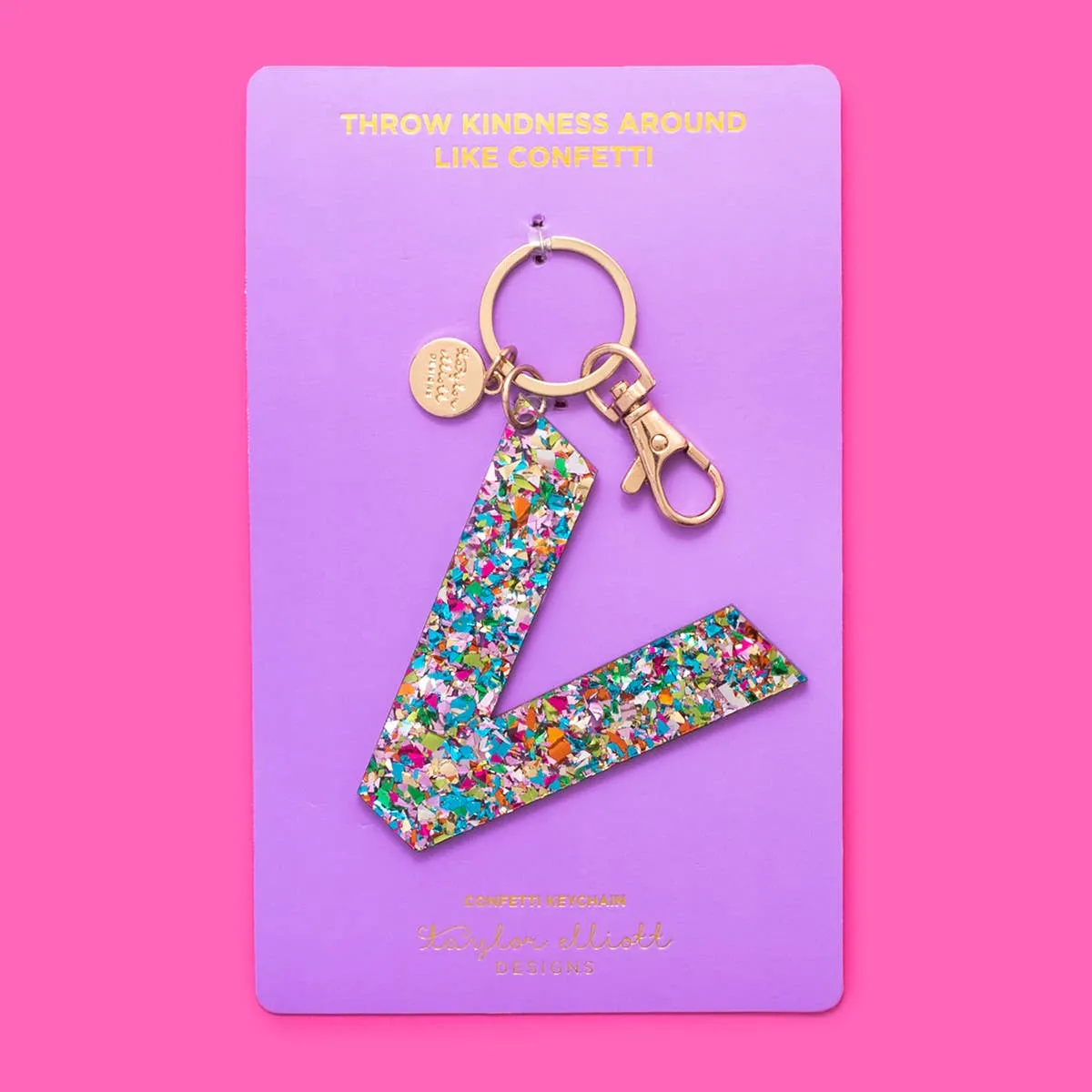 Keychains - Letters A-Z - Colorful Confetti - Each: H