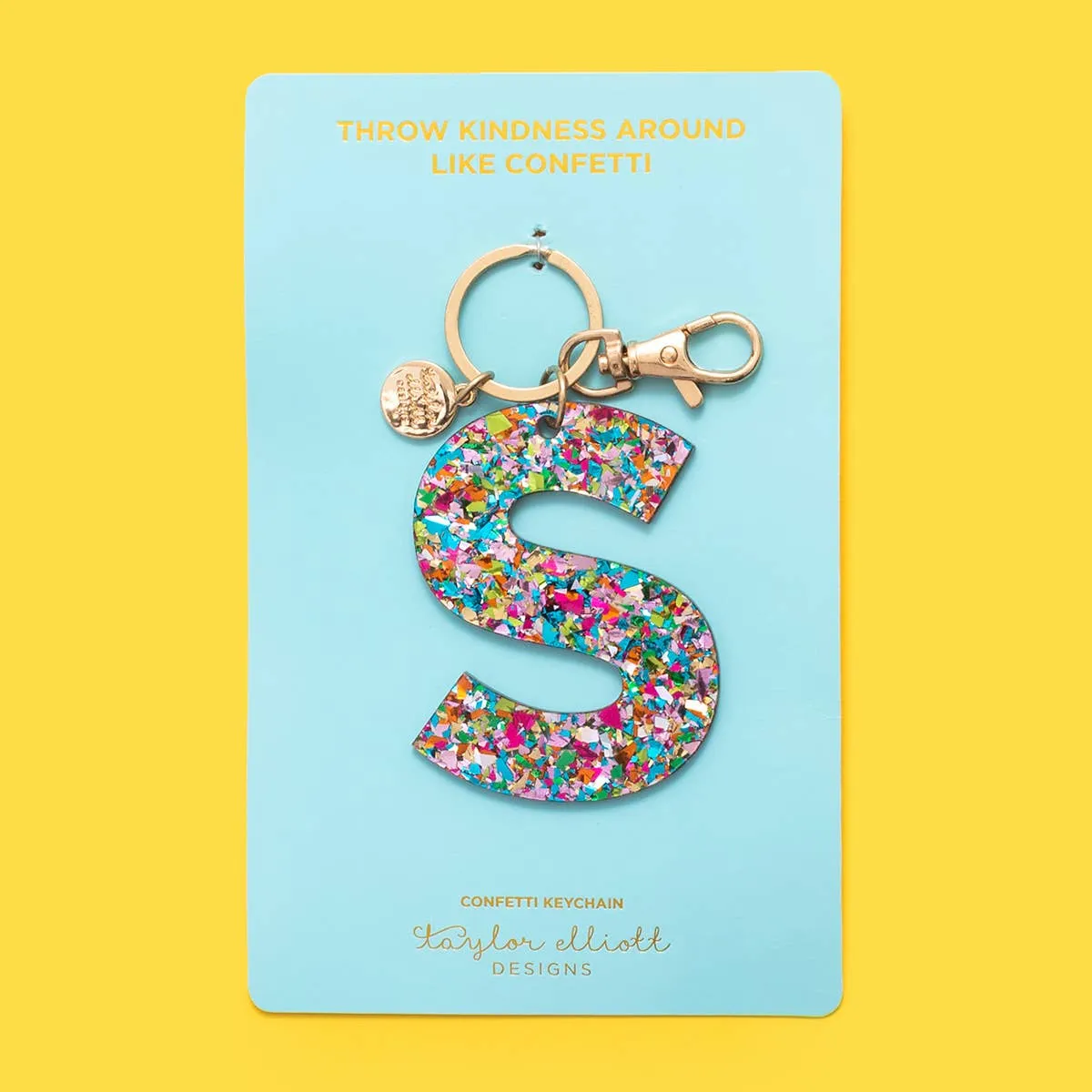 Keychains - Letters A-Z - Colorful Confetti - Each: H