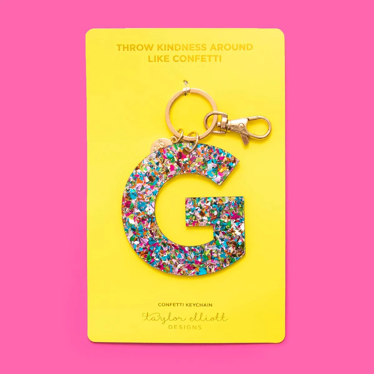 Keychains - Letters A-Z - Colorful Confetti - Each: H