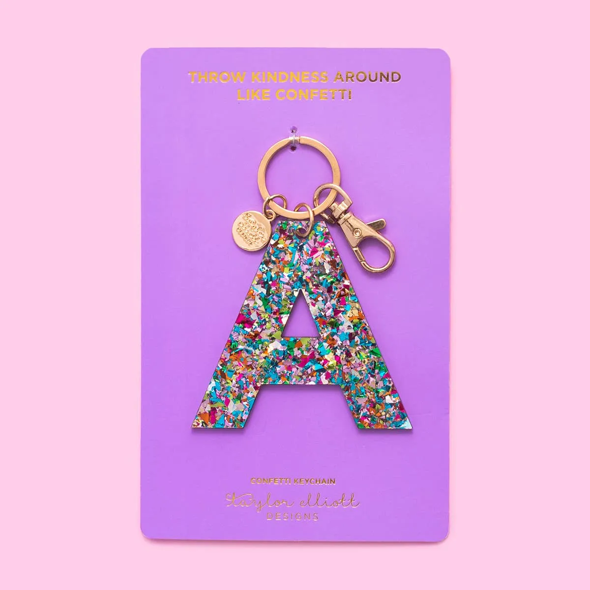 Keychains - Letters A-Z - Colorful Confetti - Each: H
