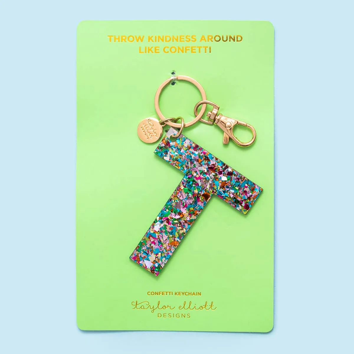 Keychains - Letters A-Z - Colorful Confetti - Each: H