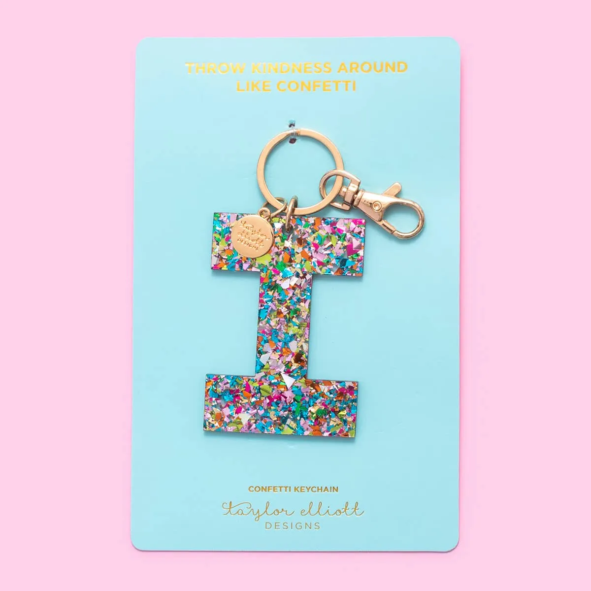 Keychains - Letters A-Z - Colorful Confetti - Each: H