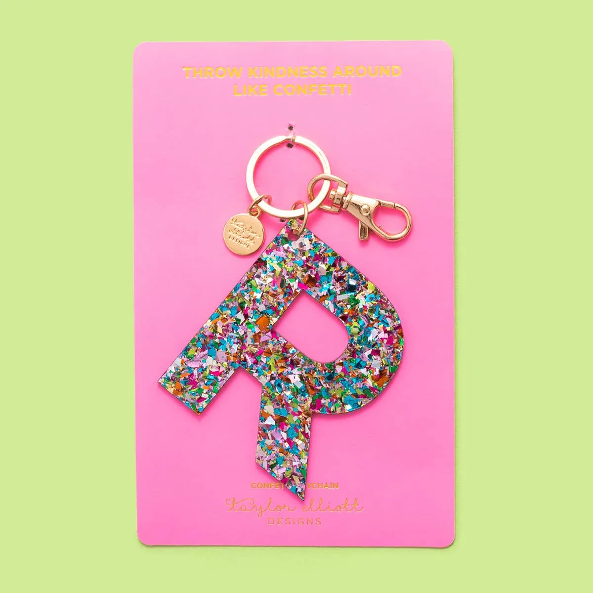 Keychains - Letters A-Z - Colorful Confetti - Each: H