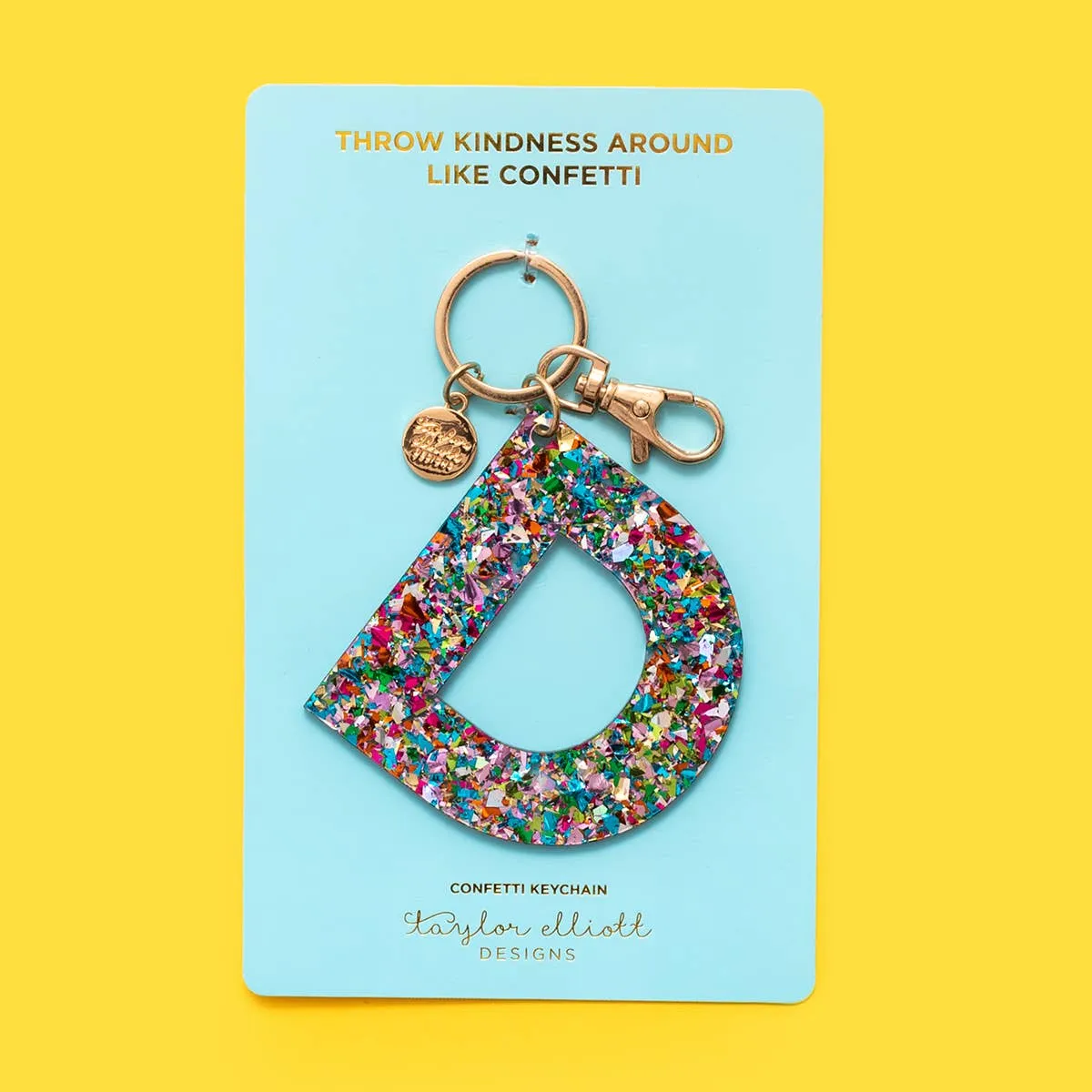 Keychains - Letters A-Z - Colorful Confetti - Each: H