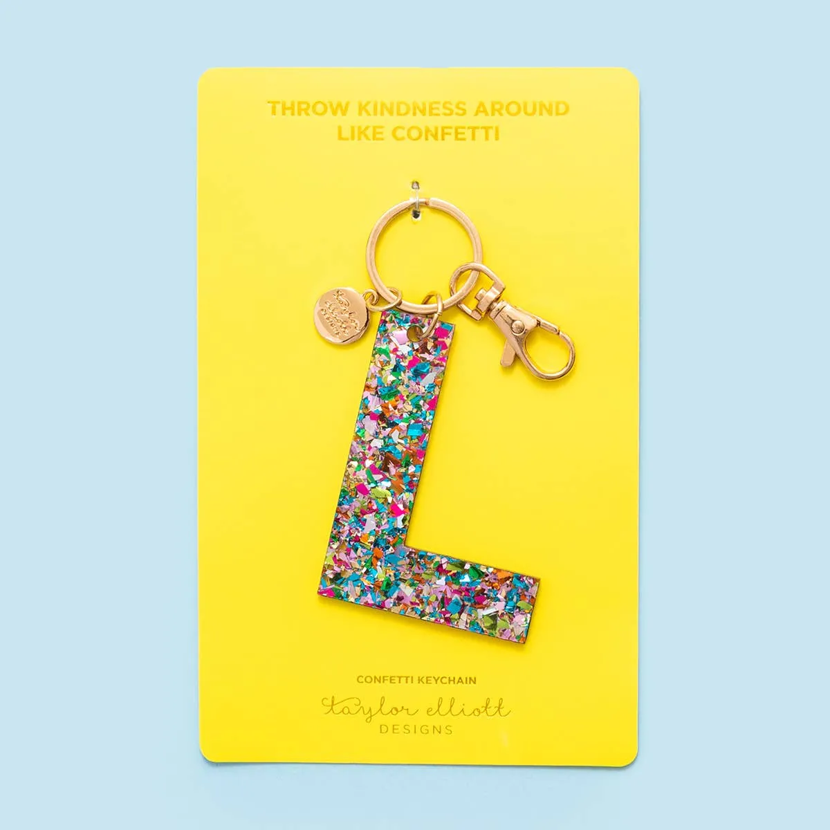 Keychains - Letters A-Z - Colorful Confetti - Each: H