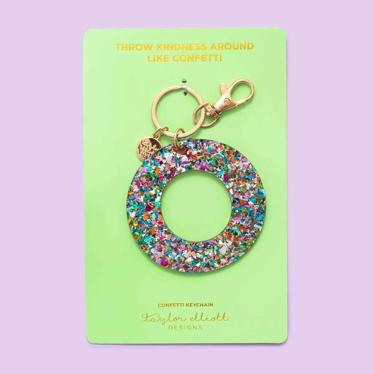 Keychains - Letters A-Z - Colorful Confetti - Each: H