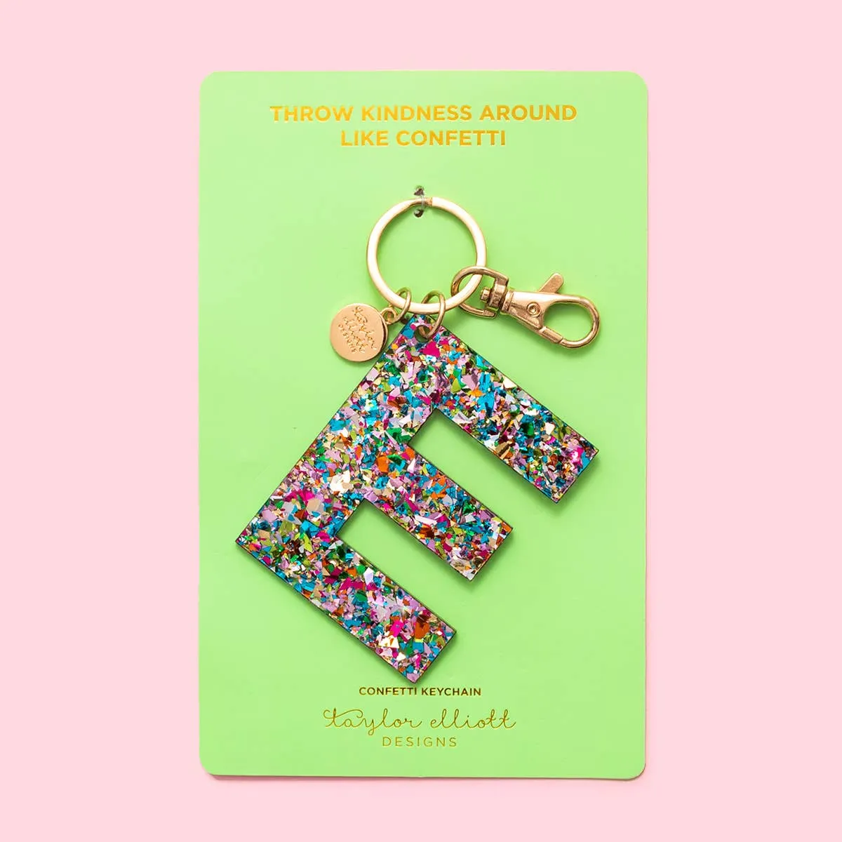 Keychains - Letters A-Z - Colorful Confetti - Each: H