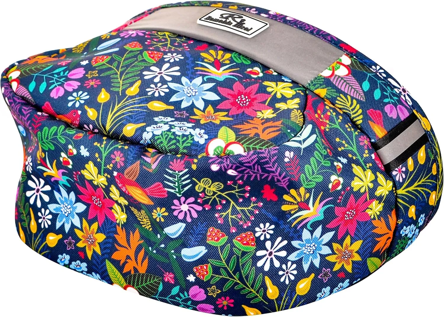 Kids Bike Basket,Durable Front Frame Bicycle & Scooter Basket Bag,Waterproof Fabric Bicycle Handlebar Bag for Boys, Girls, Toddlers with Zipper Mesh Lip(Flower)