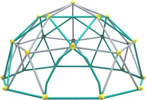 Kids Climbing Dome Tower - Geometric Playground Dome Climber Monkey Bars Play Center, Rust Resistant Steel, 1000 LBS Capacity,Green   Silver-13ft