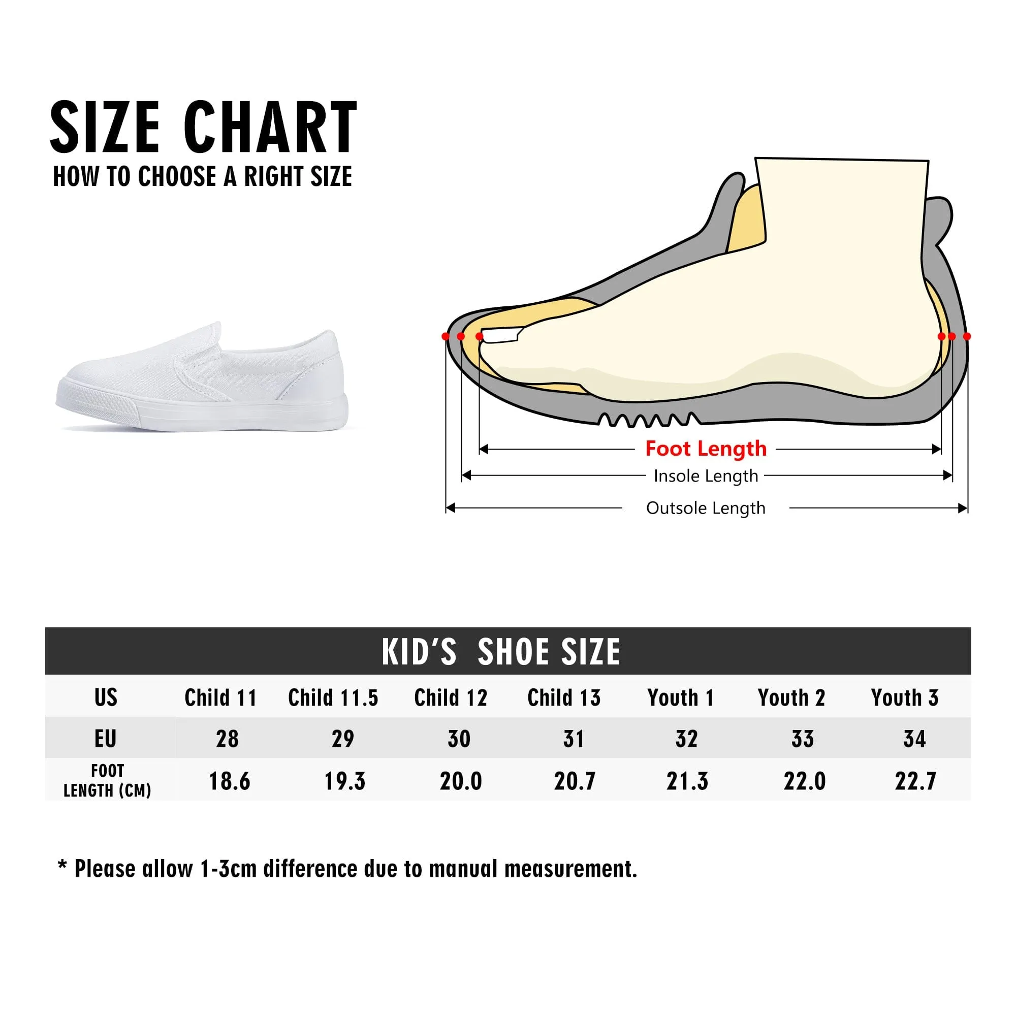 Kid's Colorful Skulls Slip On Shoes