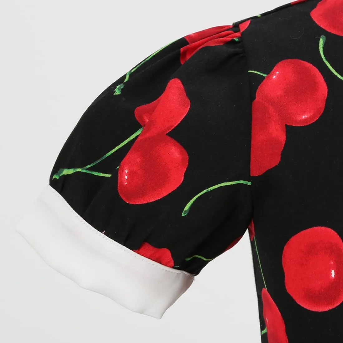Kids Notch Lapel 50s Dress for Girls Vintage Retro 1950s Polka Dot Dress for Girls 50's Audrey Hepburn Rockabilly Swing Dress