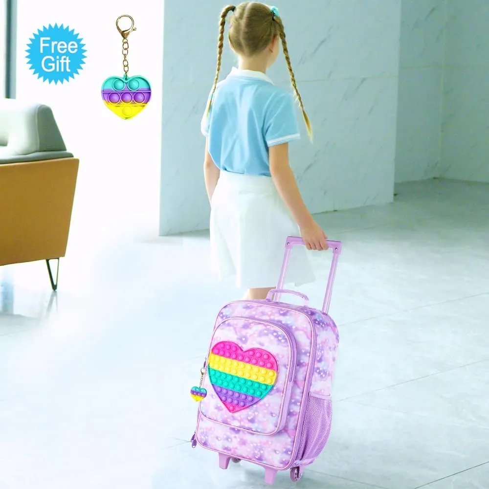 Kids Suitcase with Wheels for Girls and Boys, Rolling Carry on Luggage for Toddler Children