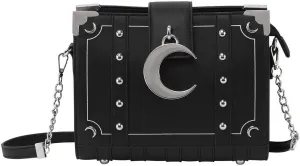 Killstar Myth Witch Spell Book Gothic Punk Crescent Moon Handbag KSRA001042