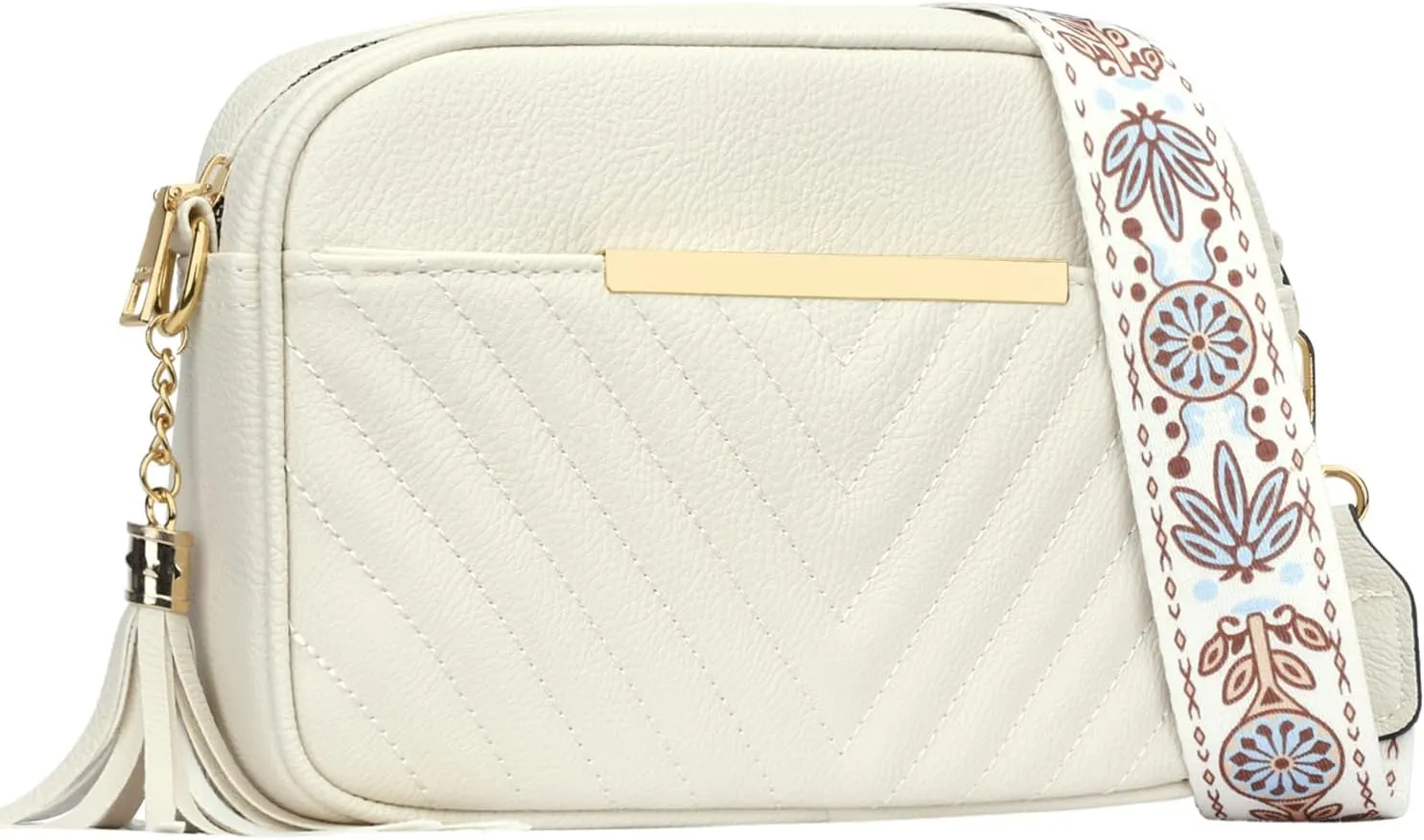 KKXIU Quilted Small Crossbody Bag for Women and Teen Girls Stylish Shoulder Purse with Wide Strap