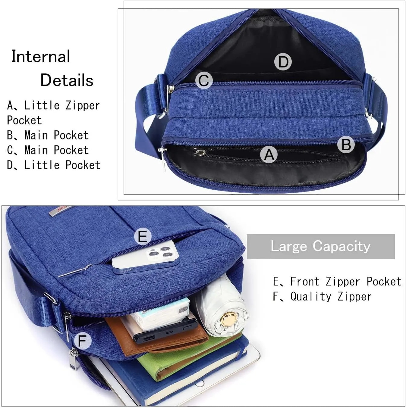 KL928 Men's Messenger Bag - Crossbody Shoulder Bags Travel Bag Man Purse Casual Sling Pack for Work Business