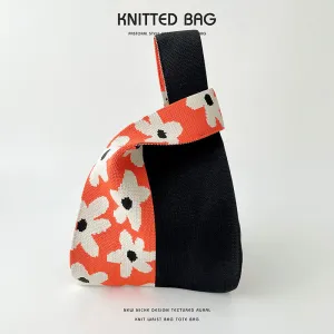 Knitted Bag - Flower UniColor