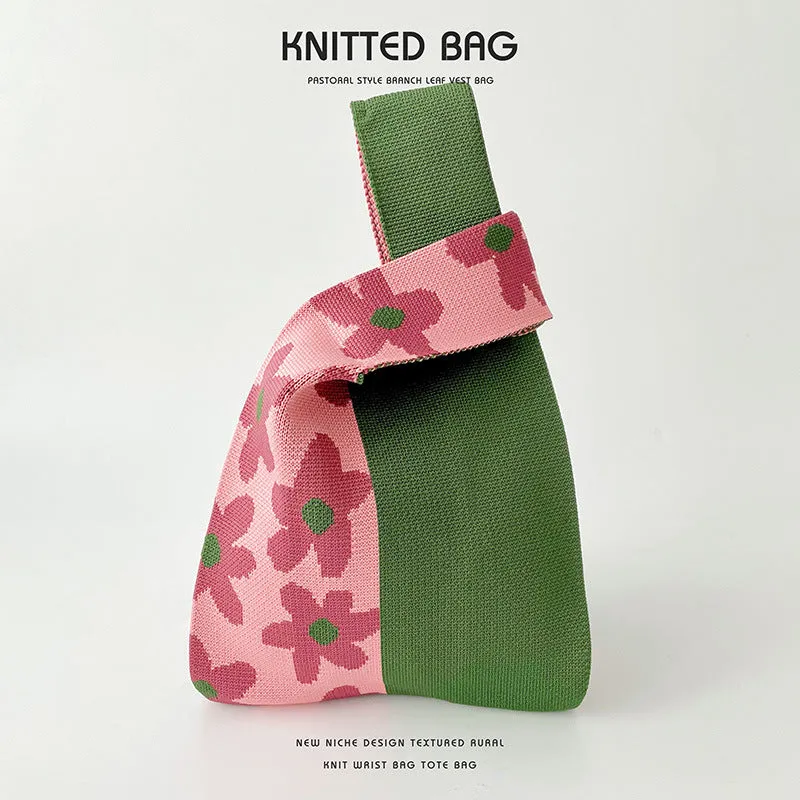 Knitted Bag - Flower UniColor