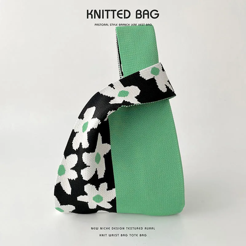 Knitted Bag - Flower UniColor