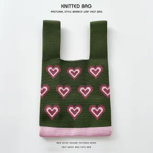 Knitted Bag - Hearts