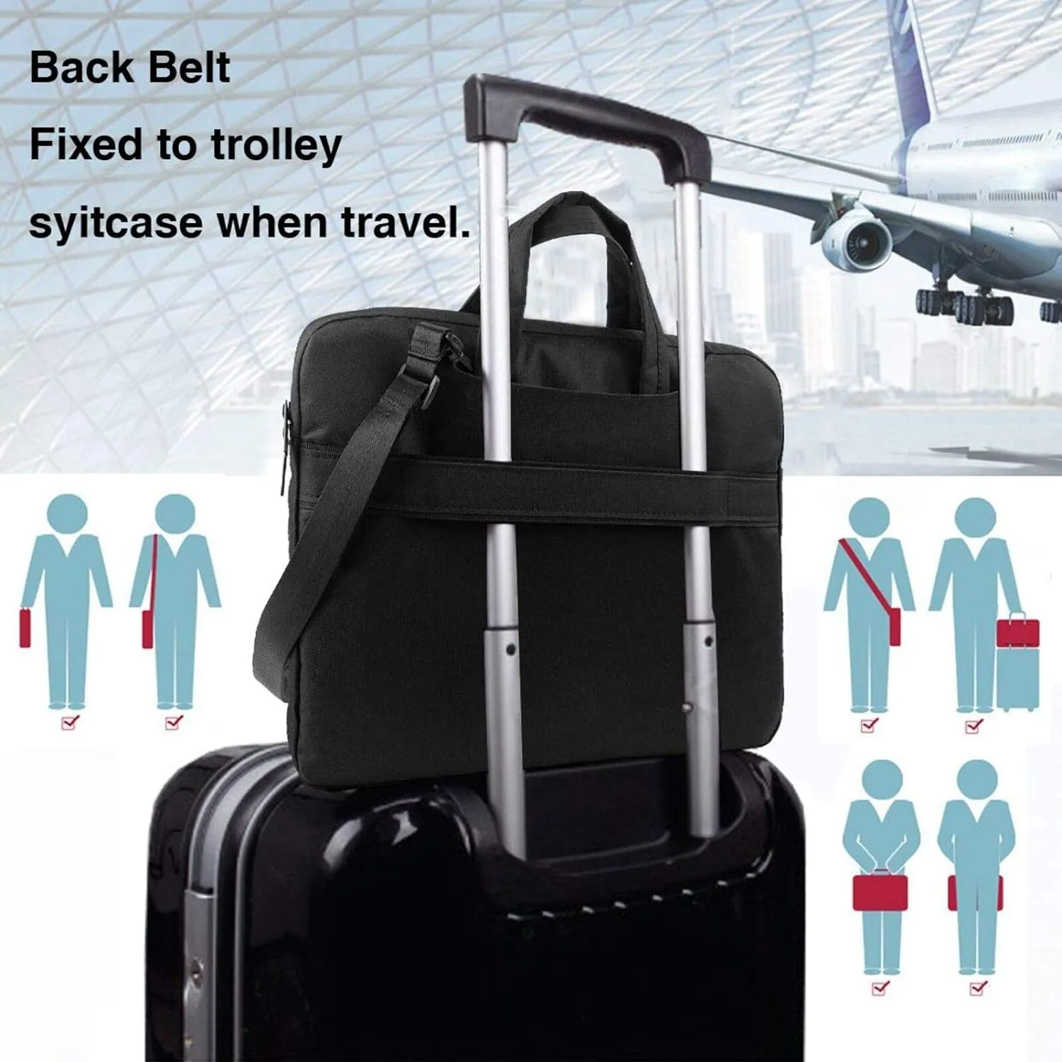 Laptop Shoulder Bag 13-15.6 inch Laptop Bag Stamp Telephone Computer Bag Messenger Bag for Men Women